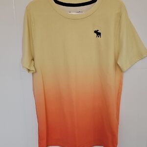 Abercrombie & Fitch Kids Ombre Gradient Tee Shirt in Yellow and Orange Sz 9/10